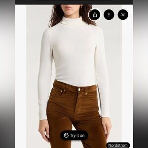 Madewell Ivory Ribbed Knit Top—never worn